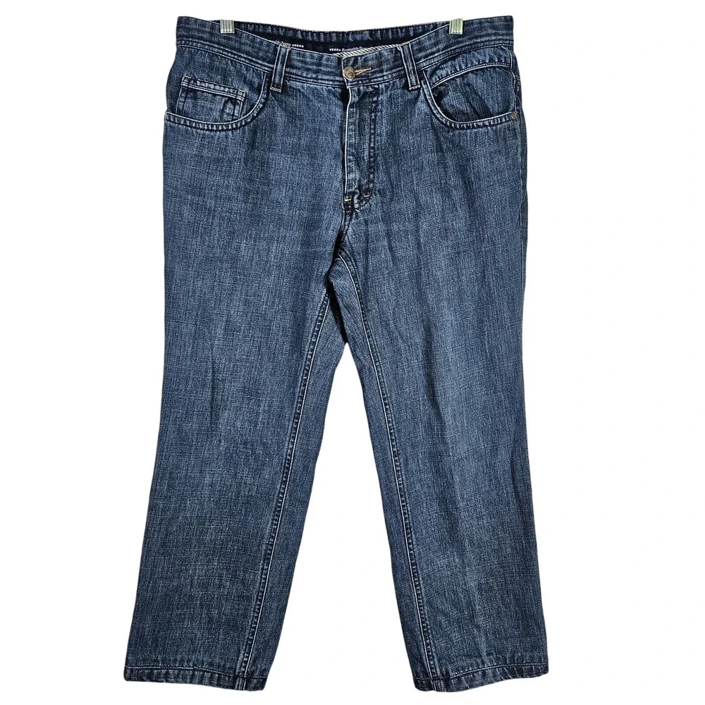 Ermenegildo Zegna Jeans Men 34x26 Blue Straight Leg Italy Grunge Preppy Designer